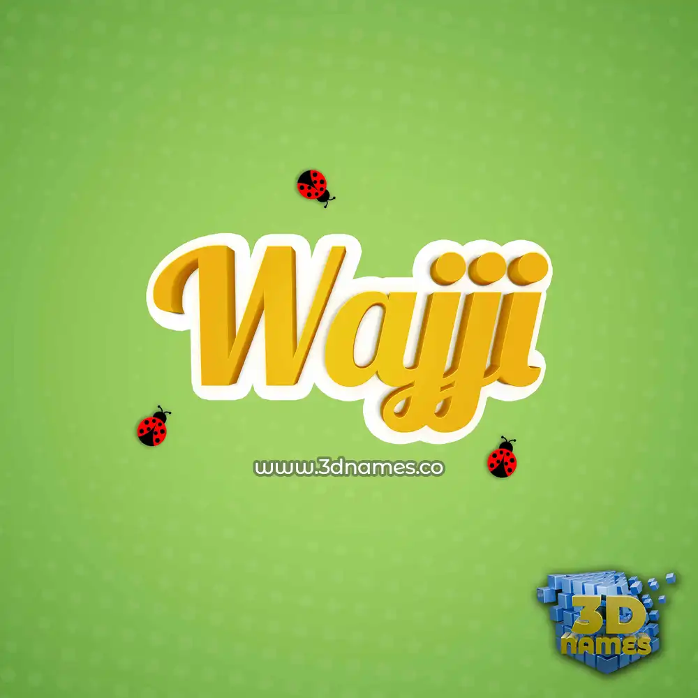 wajji in Ladybugs style - 3D name wallpaper