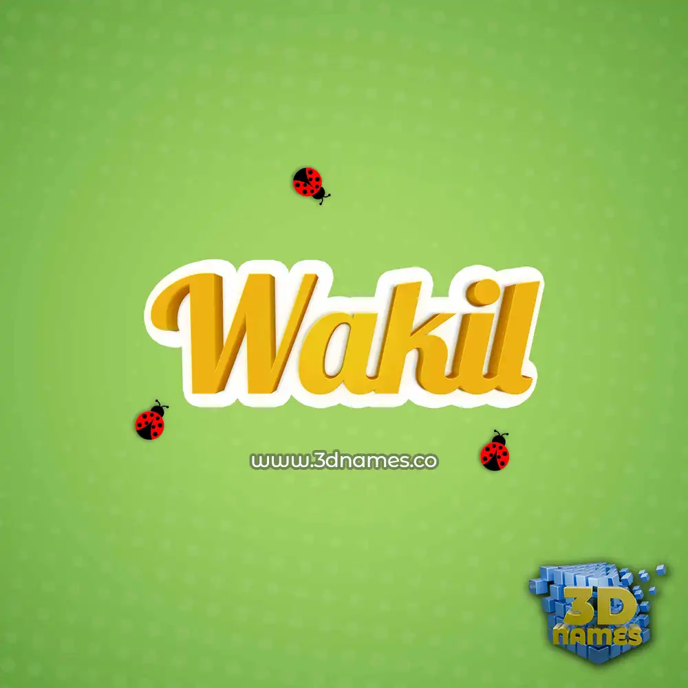 wakil in Ladybugs style - 3D name wallpaper