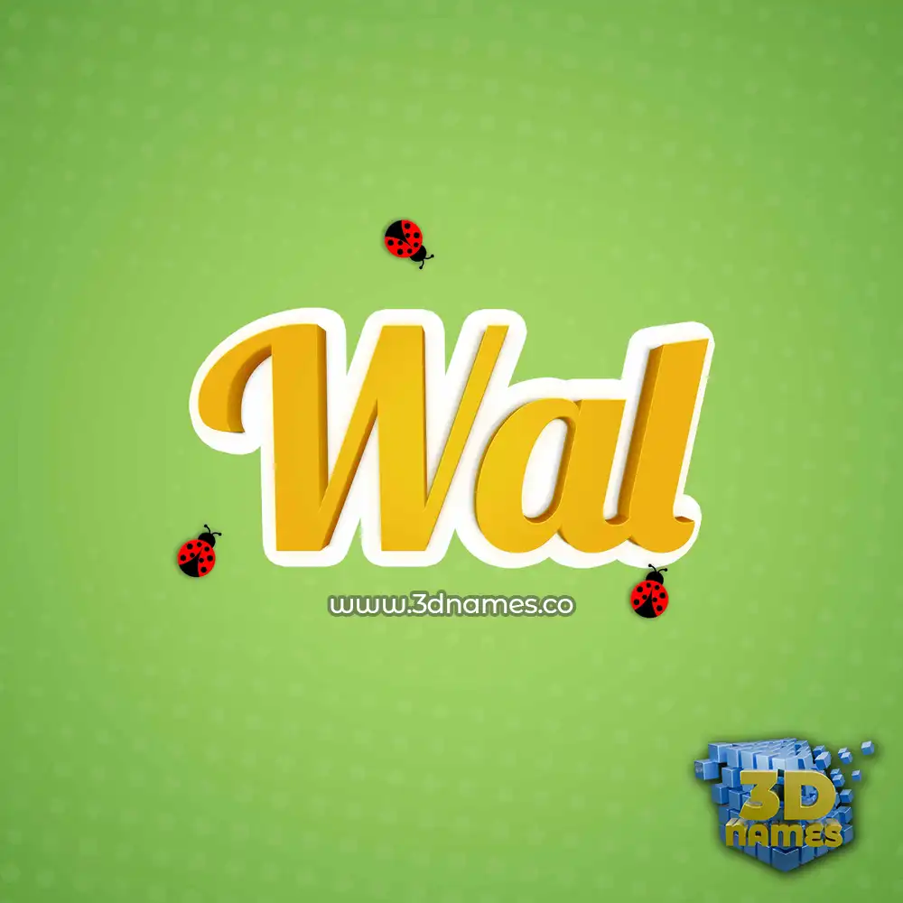 wal in Ladybugs style - 3D name wallpaper