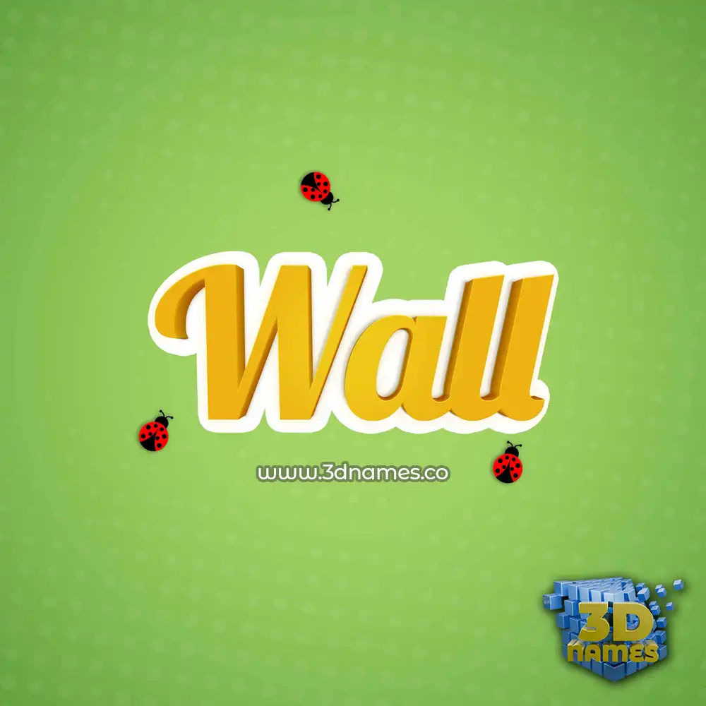 wall in Ladybugs style - 3D name wallpaper