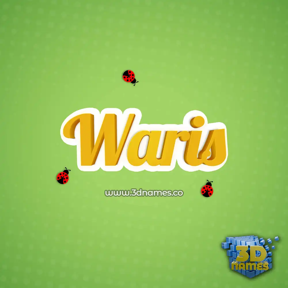 waris in Ladybugs style - 3D name wallpaper