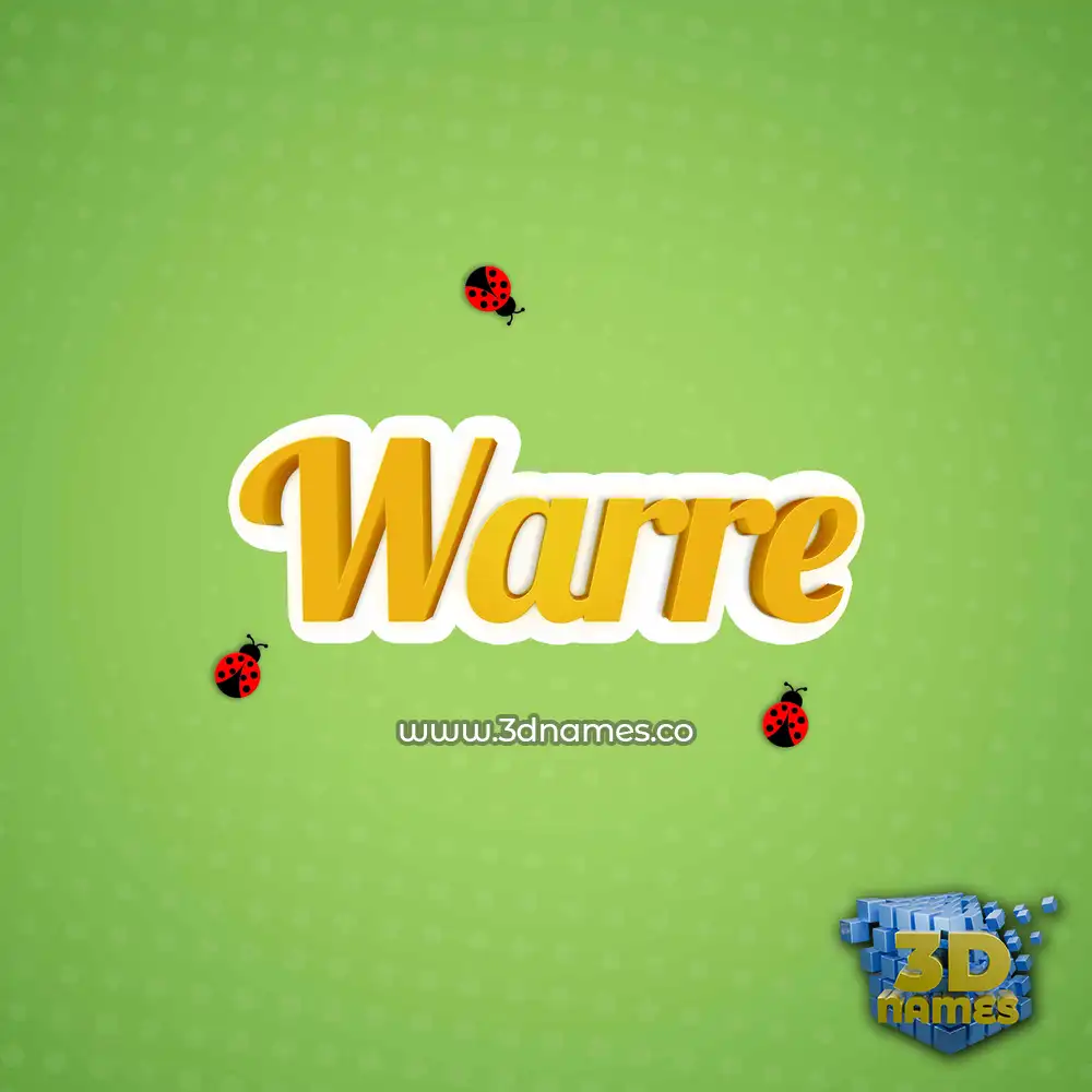 warre in Ladybugs style - 3D name wallpaper