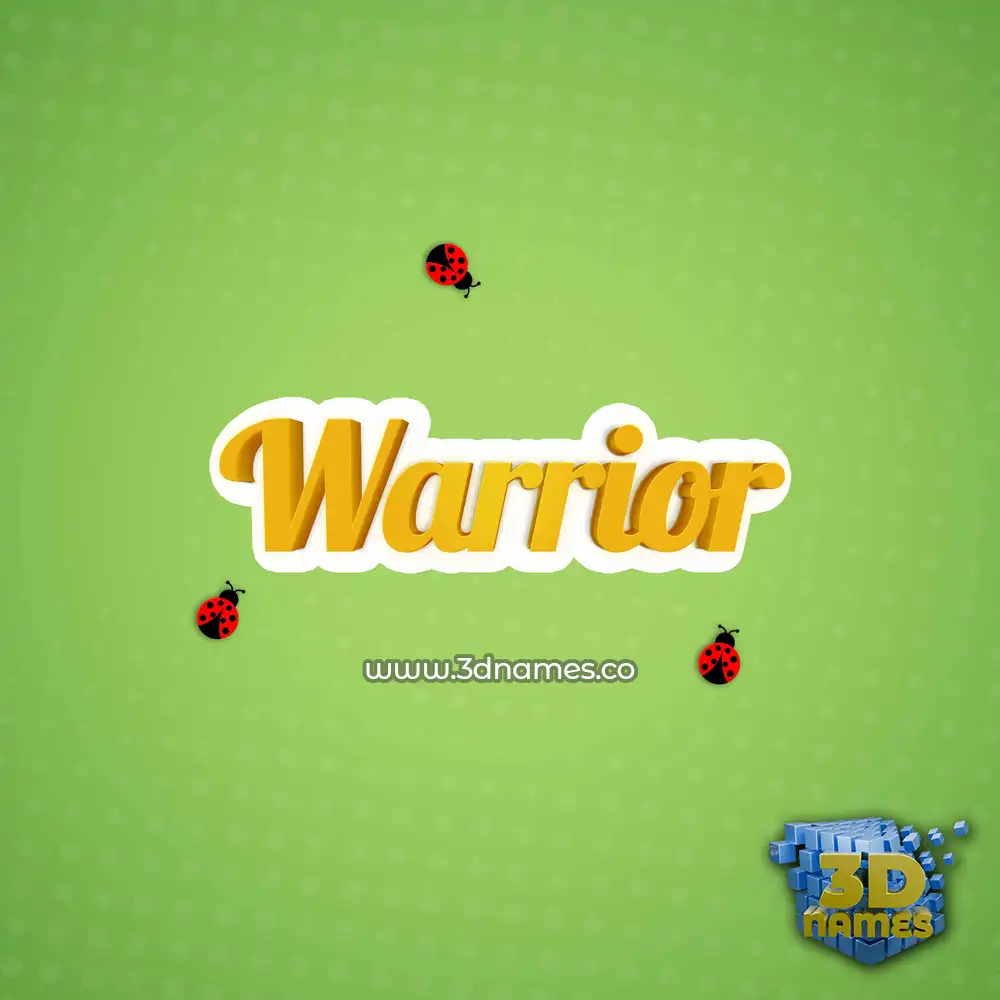 warrior in Ladybugs style - 3D name wallpaper