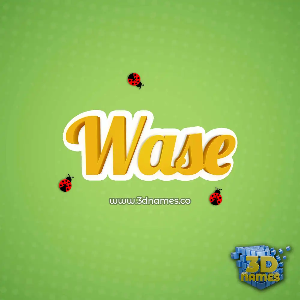 wase in Ladybugs style - 3D name wallpaper