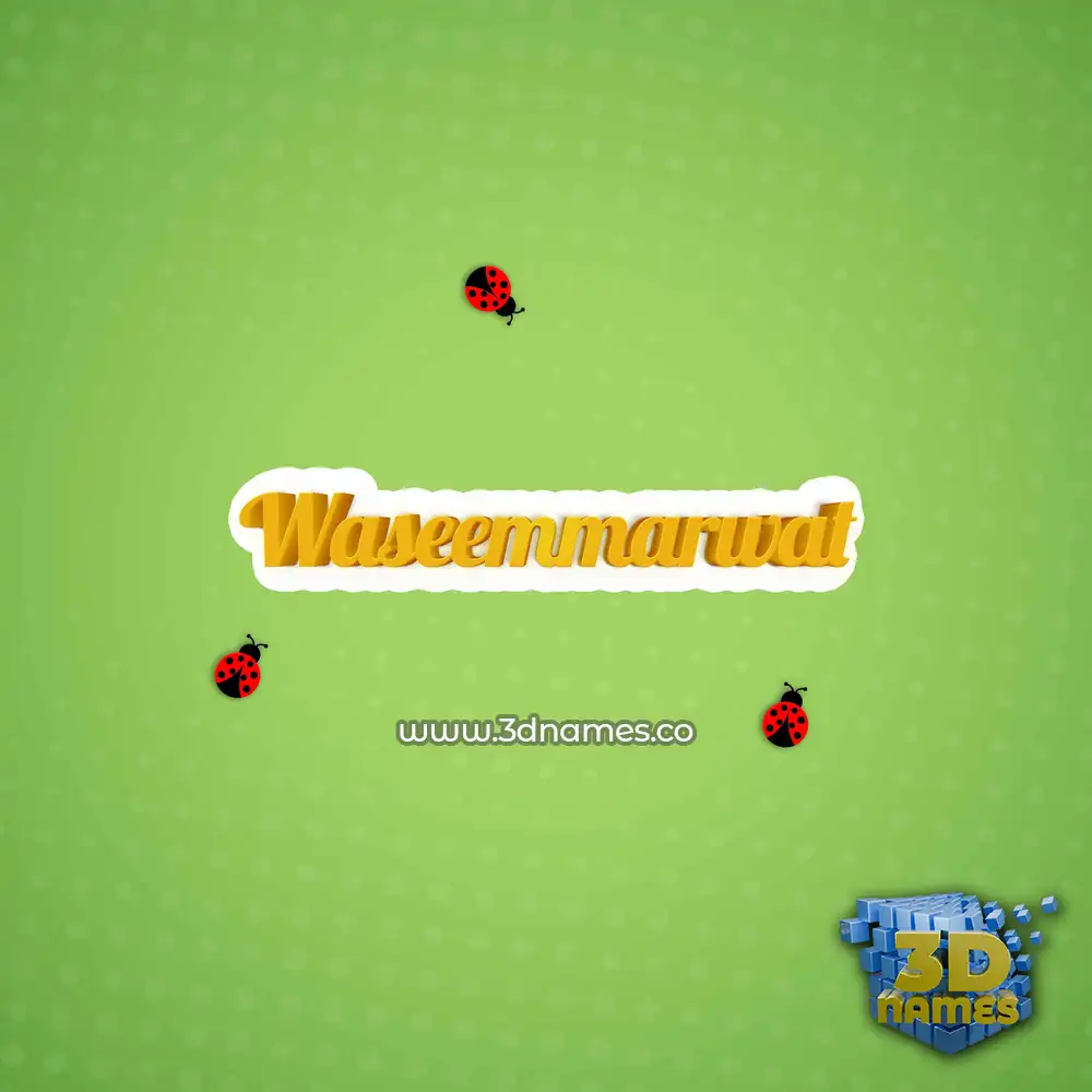 waseemmarwat in Ladybugs style - 3D name wallpaper