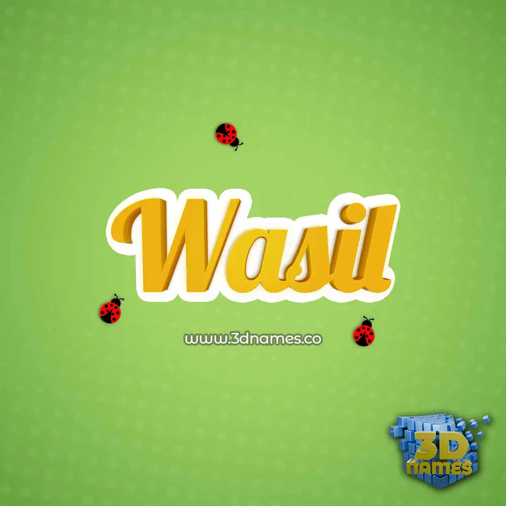 wasil in Ladybugs style - 3D name wallpaper
