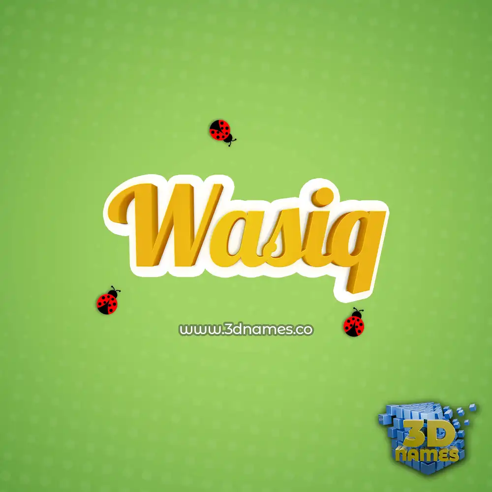 wasiq in Ladybugs style - 3D name wallpaper