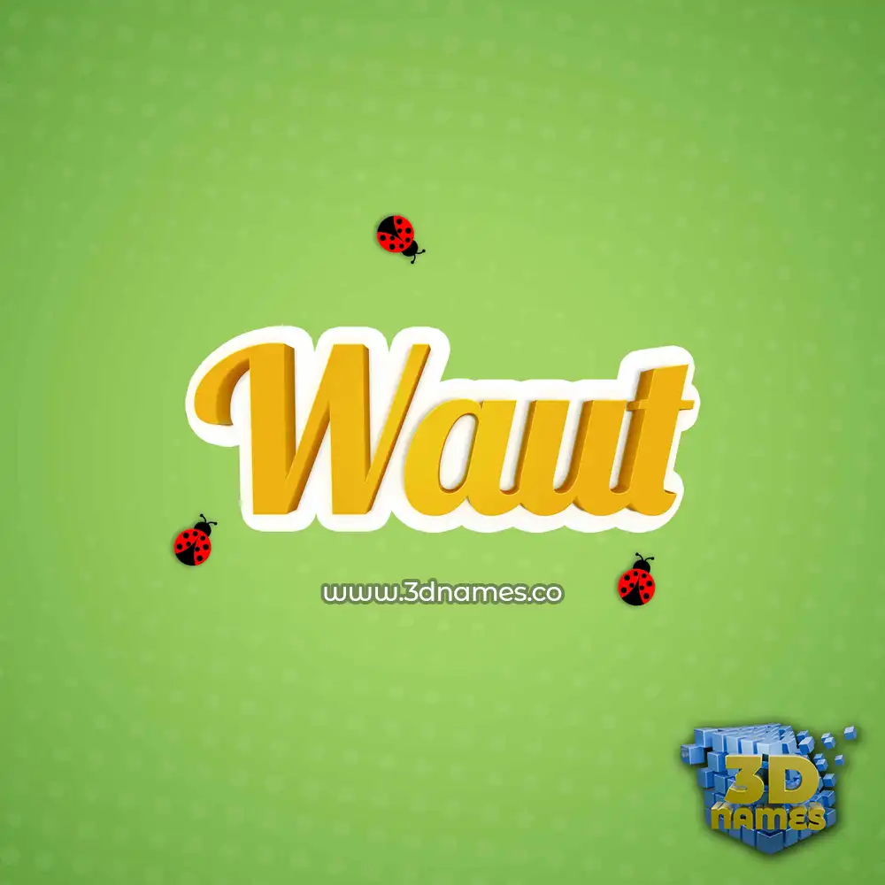 waut in Ladybugs style - 3D name wallpaper
