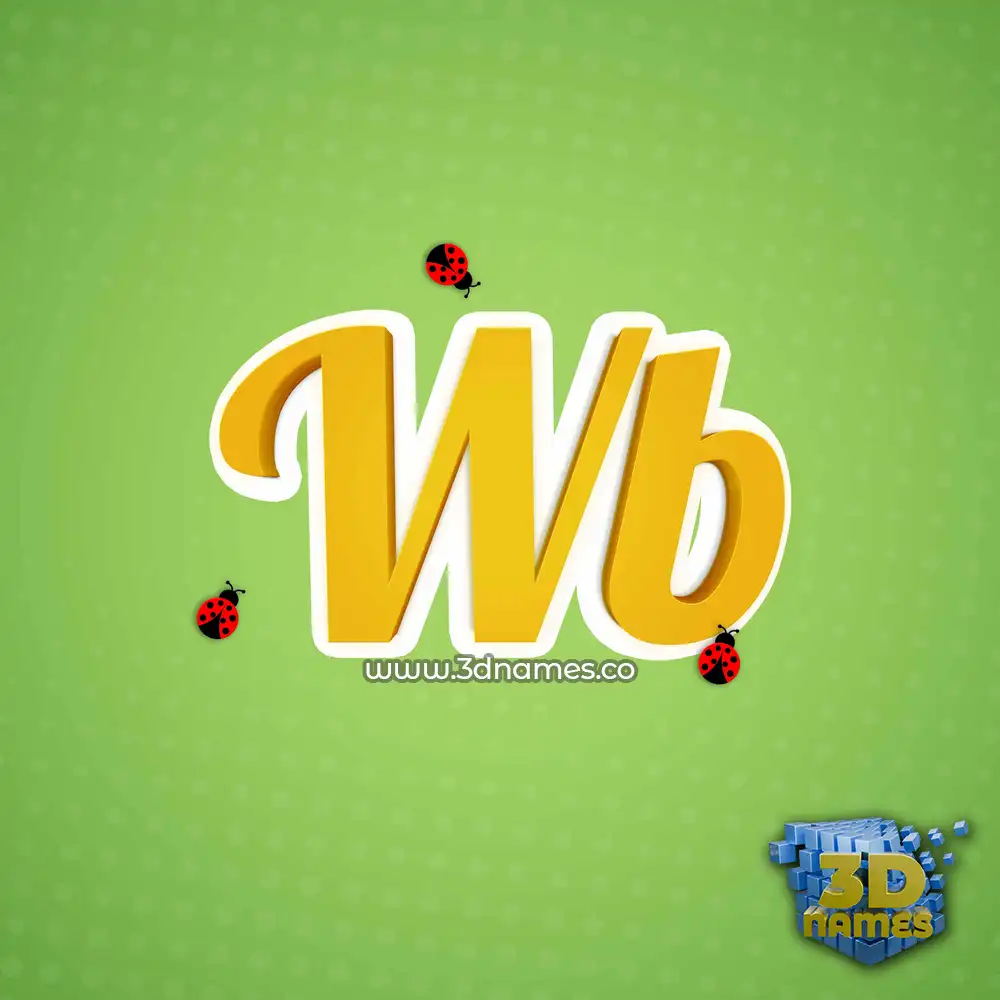 wb in Ladybugs style - 3D name wallpaper