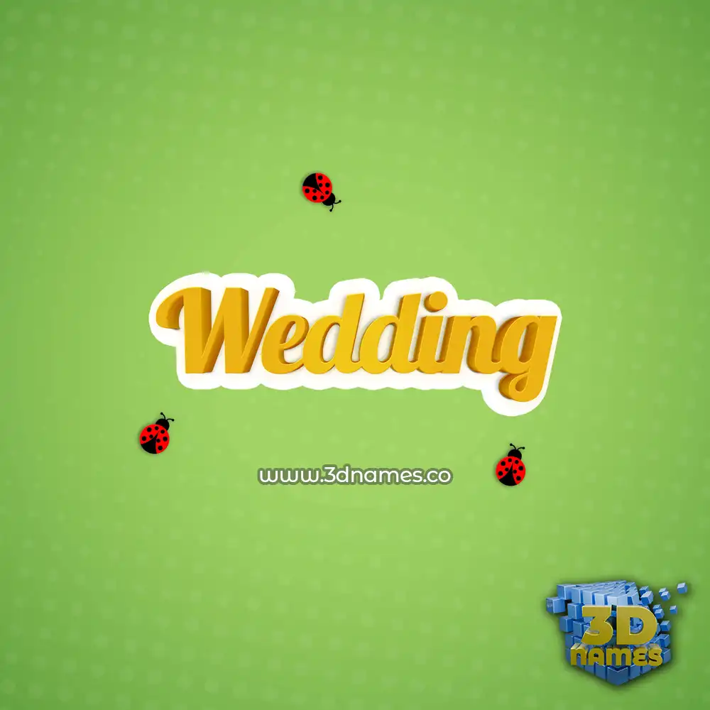 wedding in Ladybugs style - 3D name wallpaper
