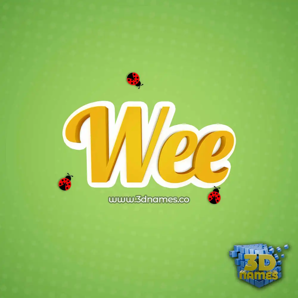 wee in Ladybugs style - 3D name wallpaper