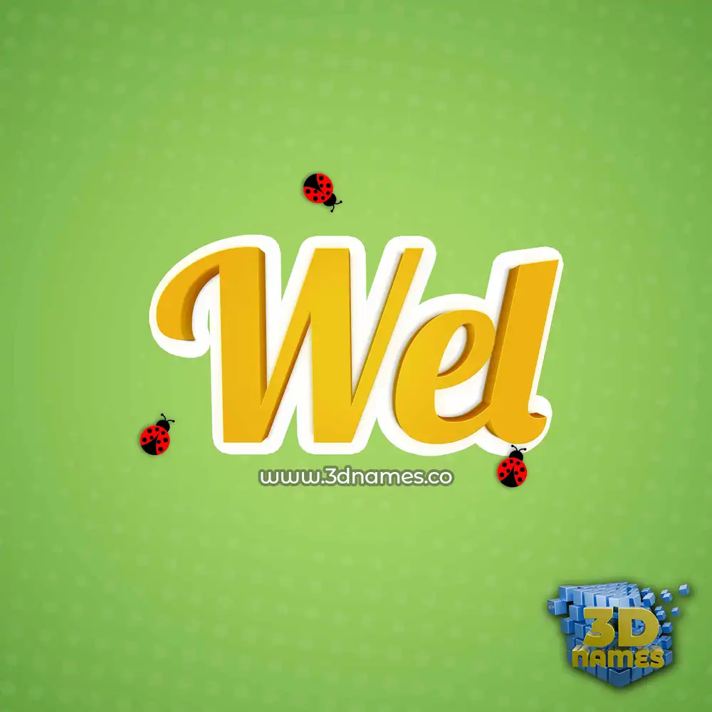 wel in Ladybugs style - 3D name wallpaper