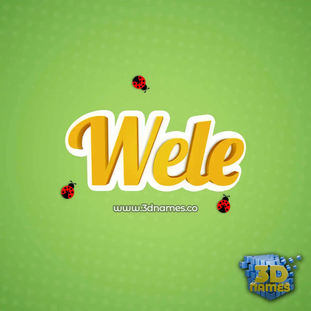 wele in Ladybugs style - 3D name wallpaper