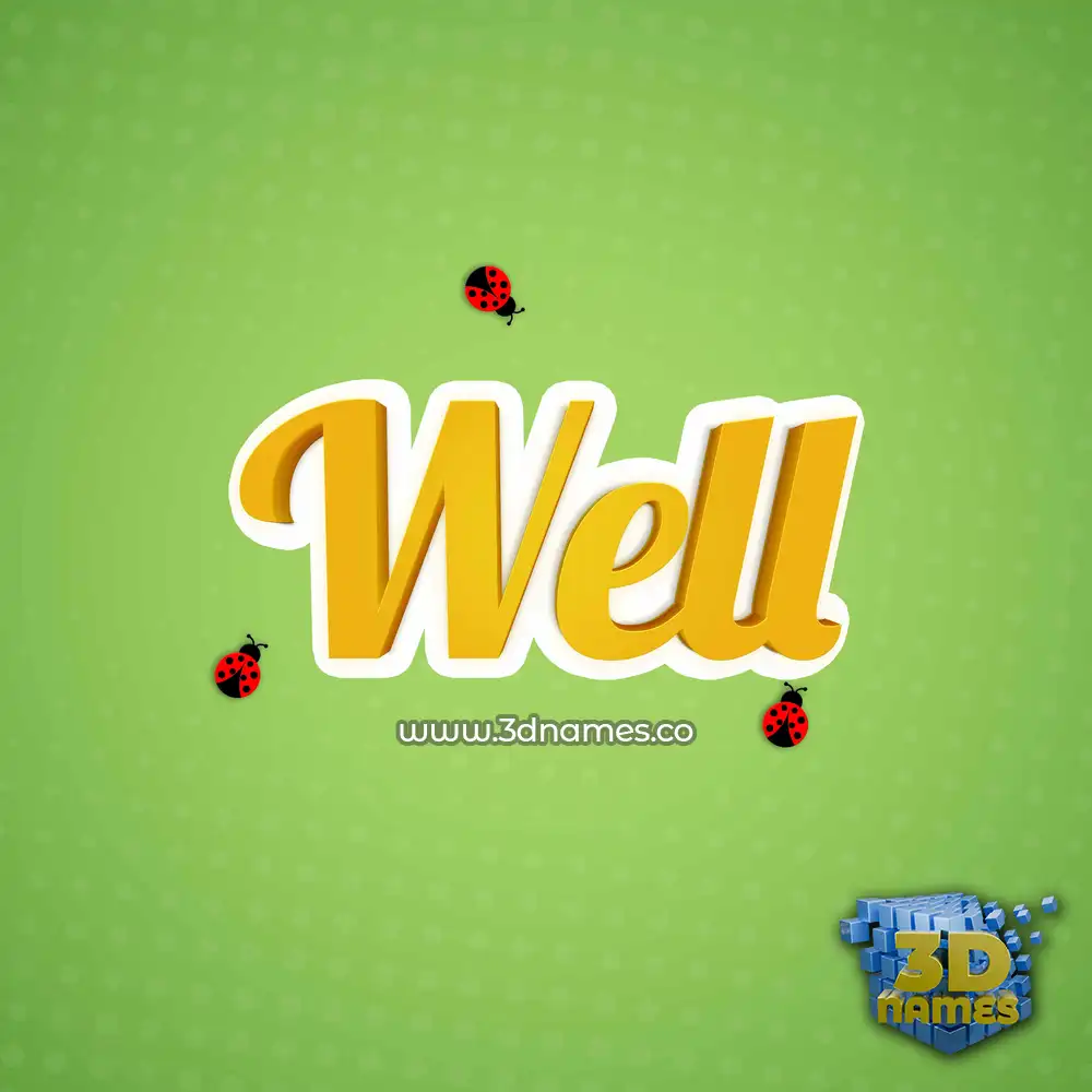 well in Ladybugs style - 3D name wallpaper
