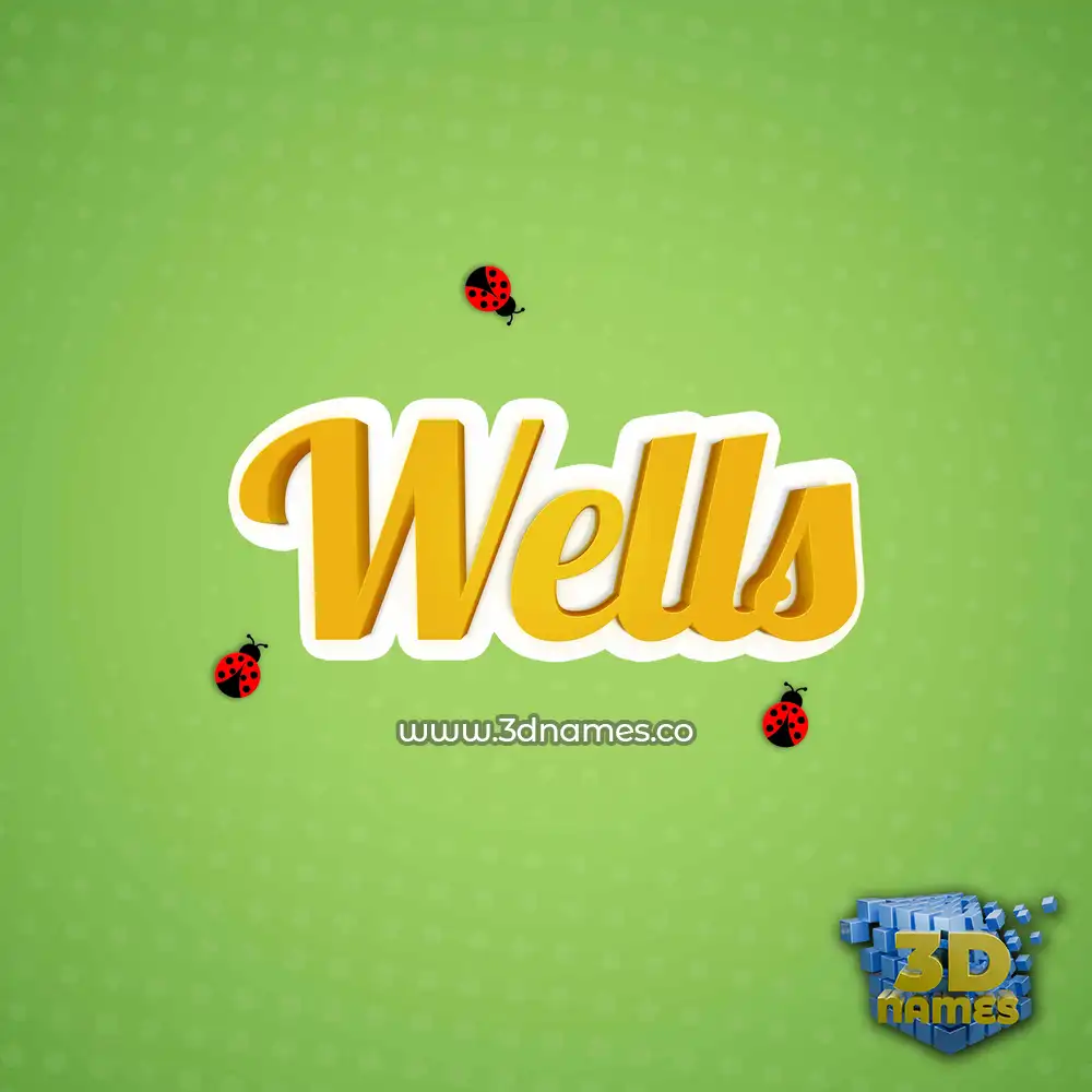 wells in Ladybugs style - 3D name wallpaper