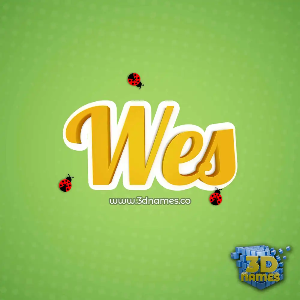 wes in Ladybugs style - 3D name wallpaper