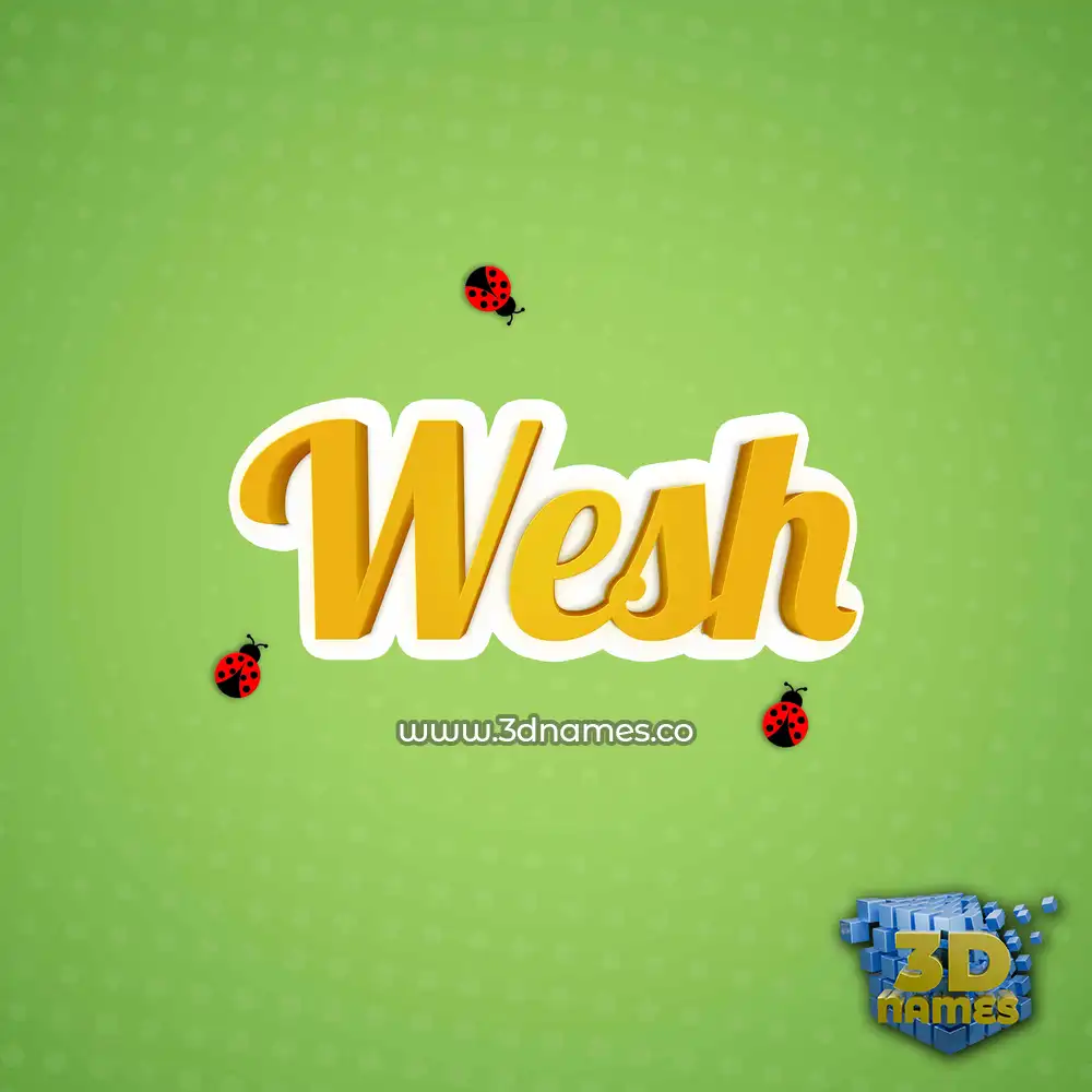 wesh in Ladybugs style - 3D name wallpaper