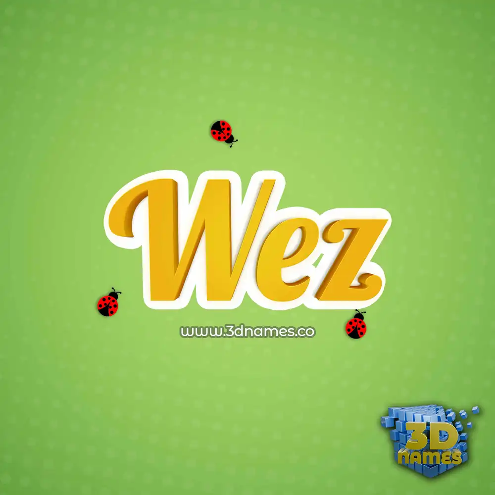 wez in Ladybugs style - 3D name wallpaper