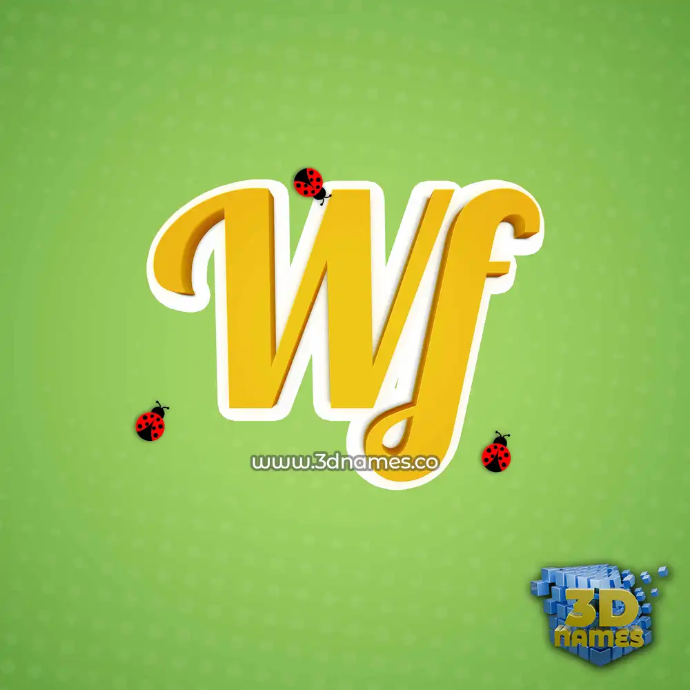 wf in Ladybugs style - 3D name wallpaper