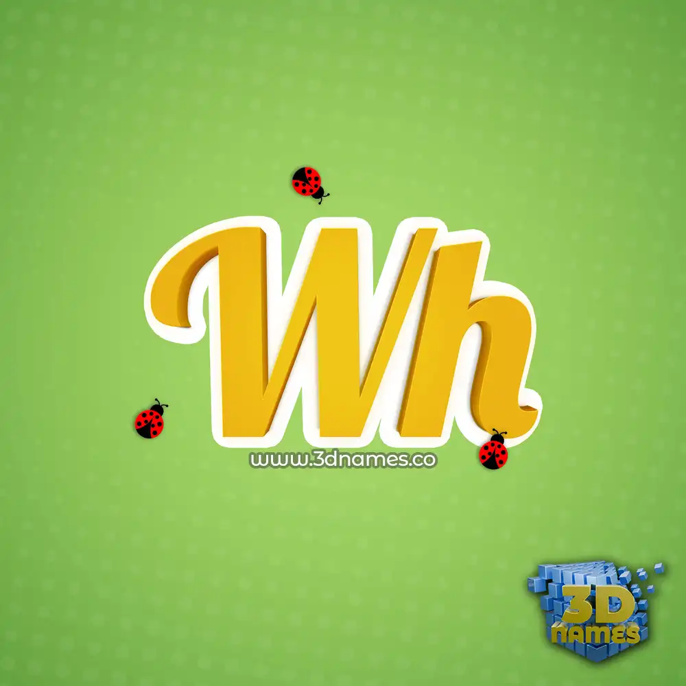 wh in Ladybugs style - 3D name wallpaper