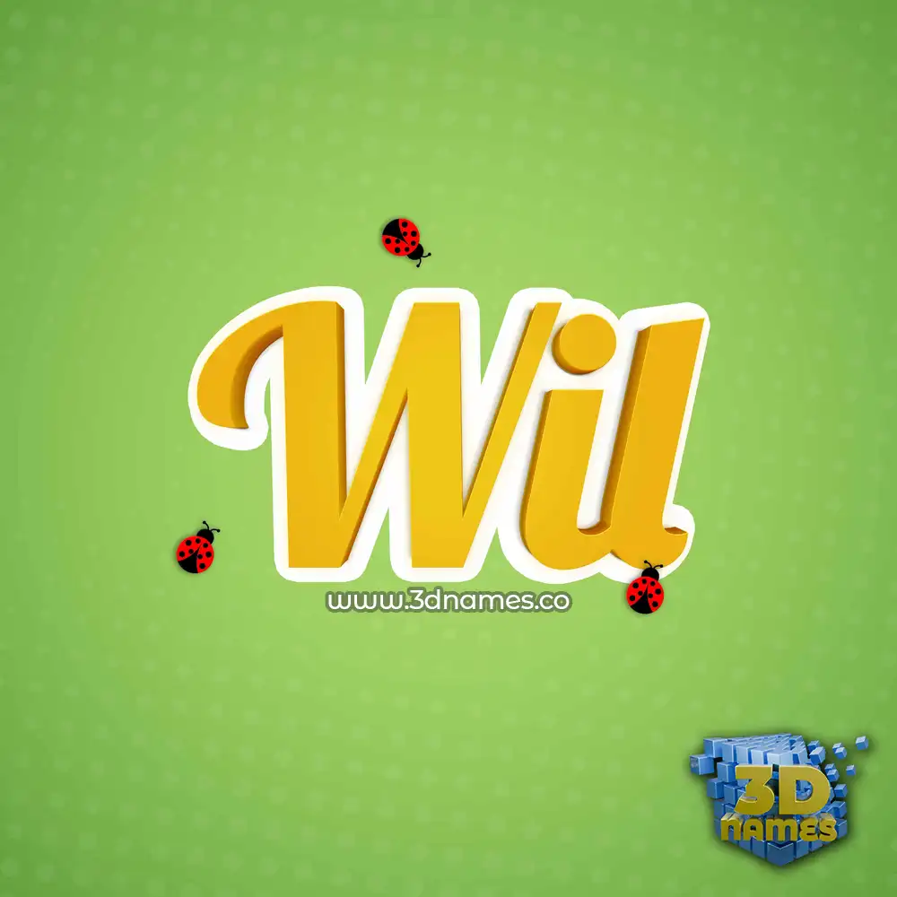 wil in Ladybugs style - 3D name wallpaper