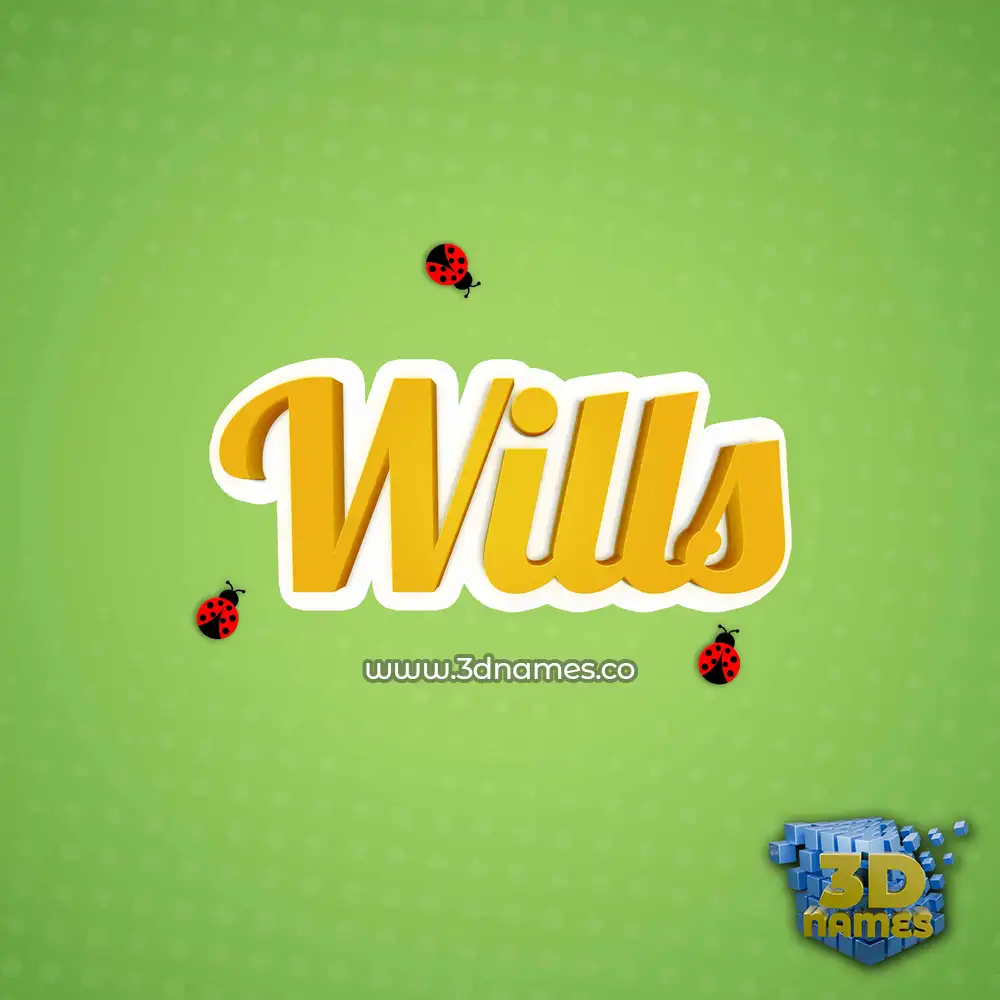wills in Ladybugs style - 3D name wallpaper