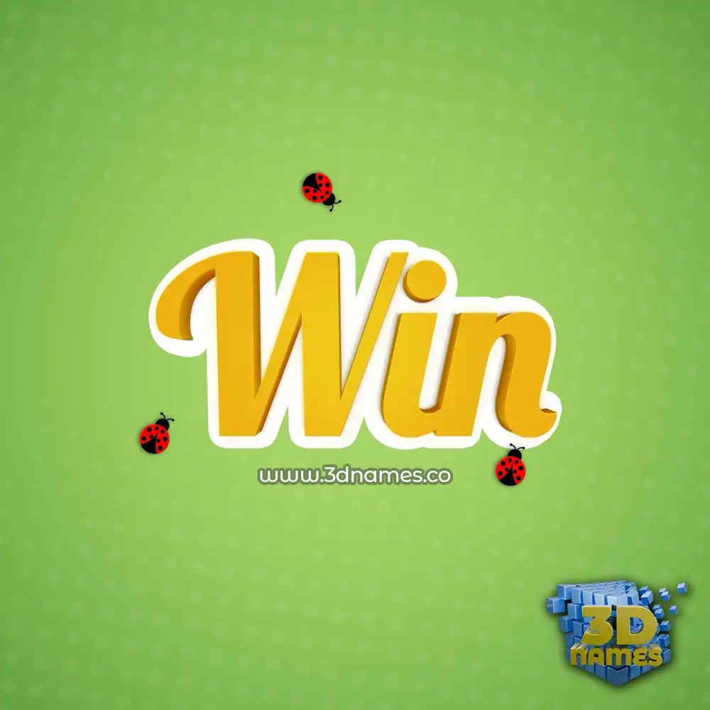 win in Ladybugs style - 3D name wallpaper