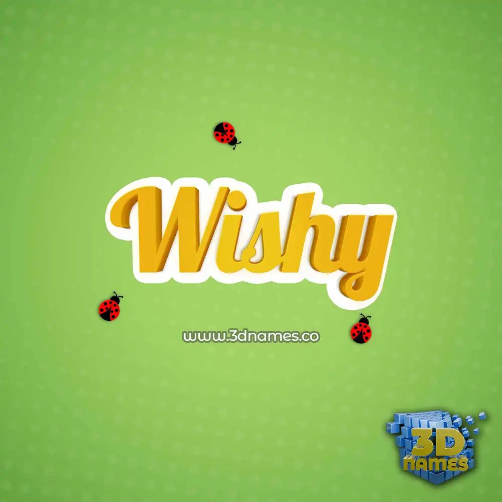 wishy in Ladybugs style - 3D name wallpaper