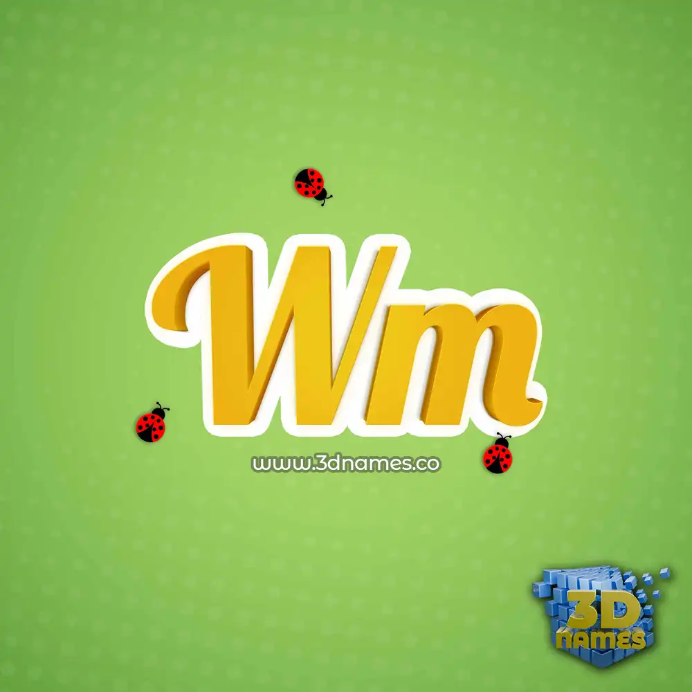 wm in Ladybugs style - 3D name wallpaper