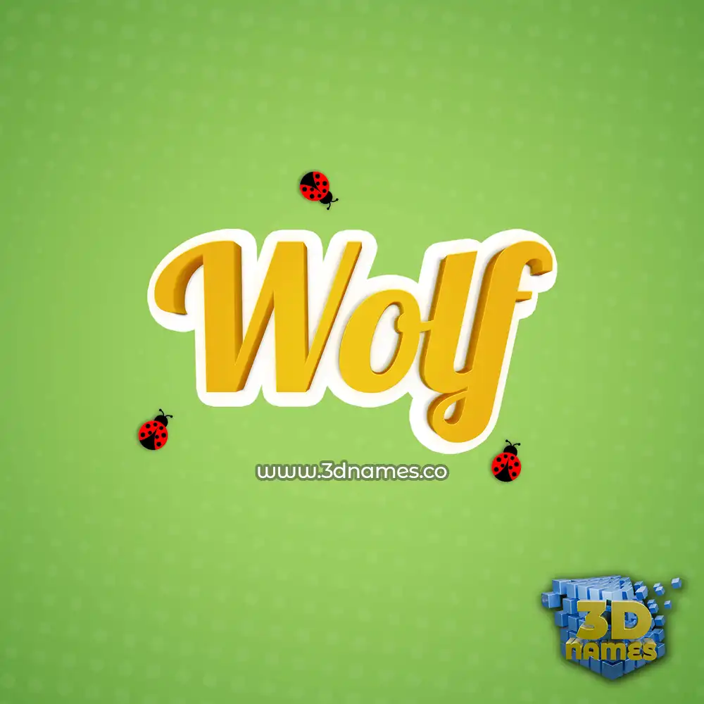 wolf in Ladybugs style - 3D name wallpaper