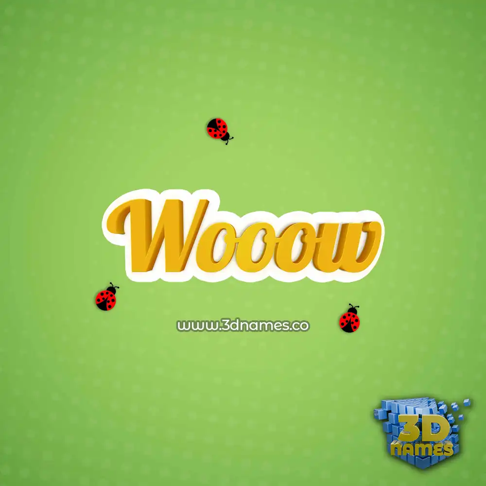 wooow in Ladybugs style - 3D name wallpaper