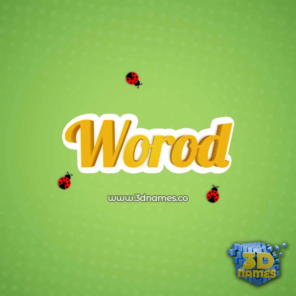 worod in Ladybugs style - 3D name wallpaper