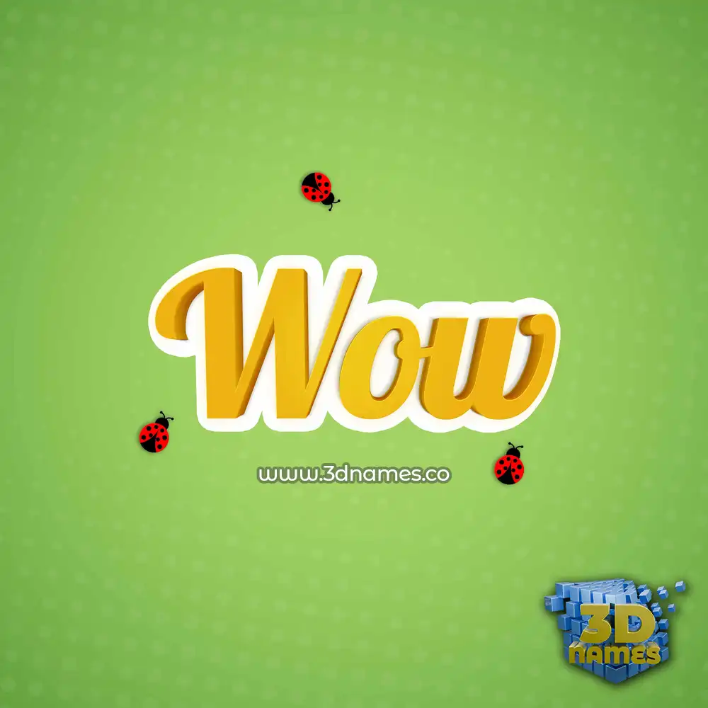 wow in Ladybugs style - 3D name wallpaper