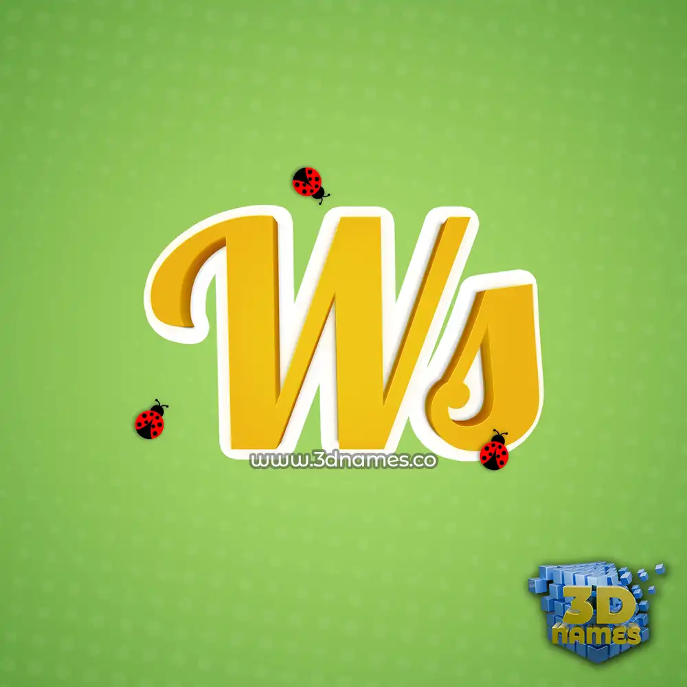 ws in Ladybugs style - 3D name wallpaper