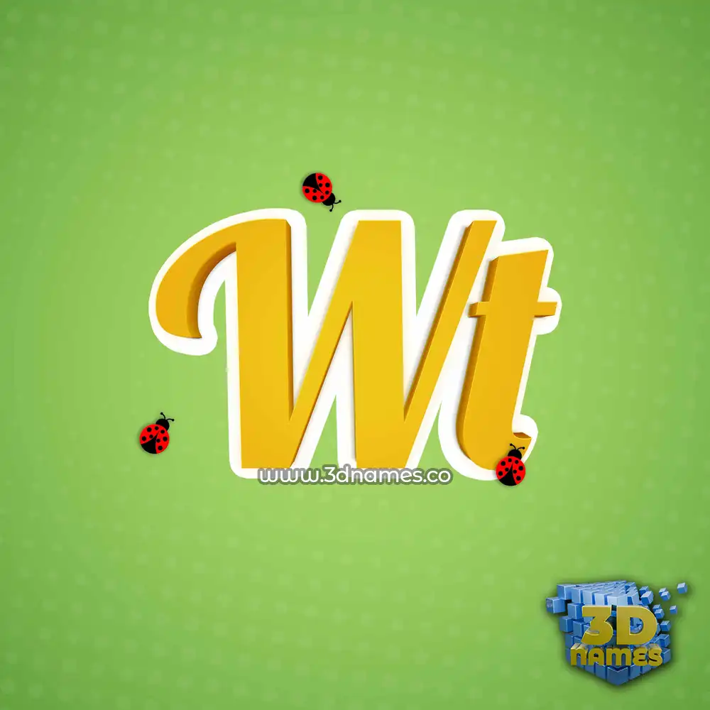 wt in Ladybugs style - 3D name wallpaper