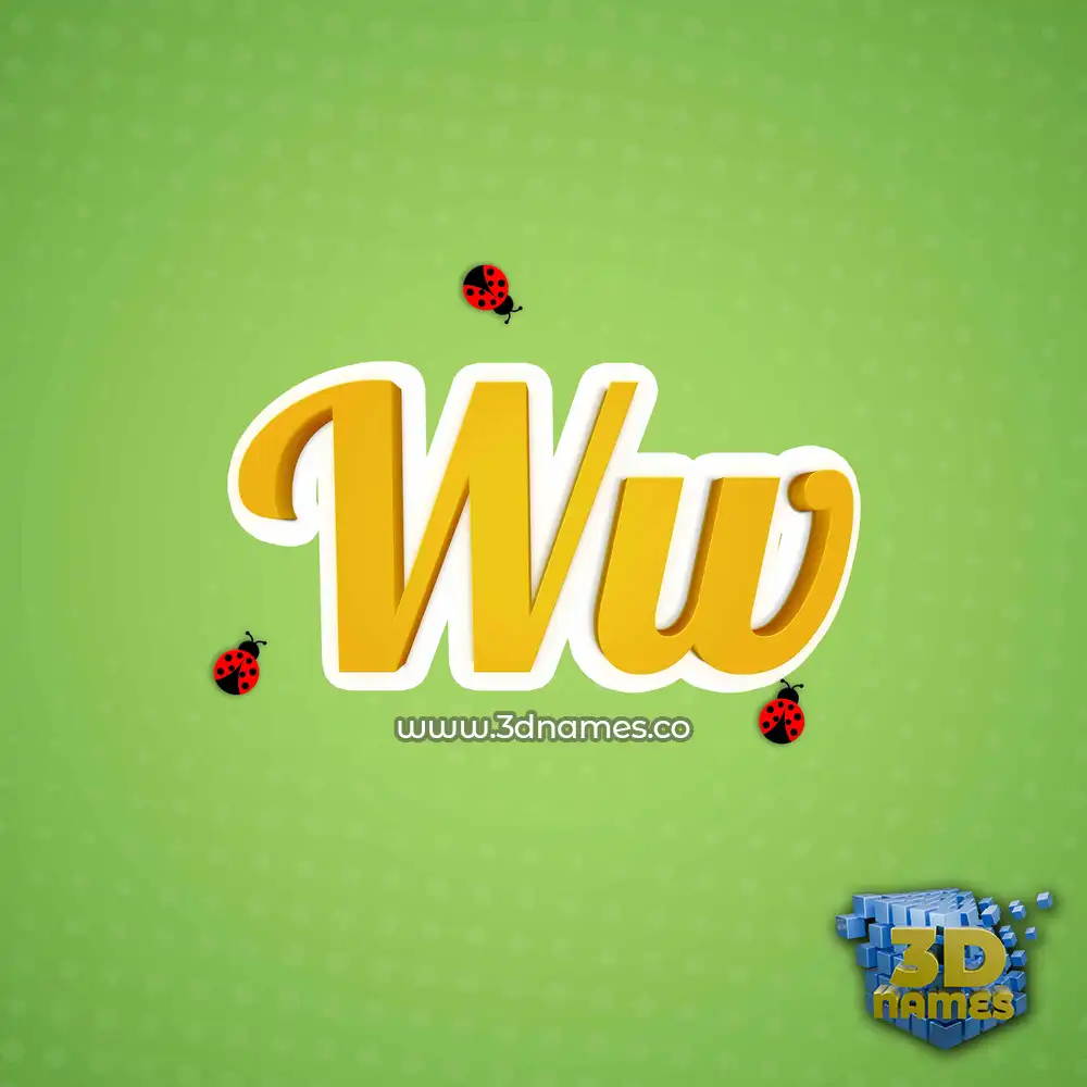 ww in Ladybugs style - 3D name wallpaper