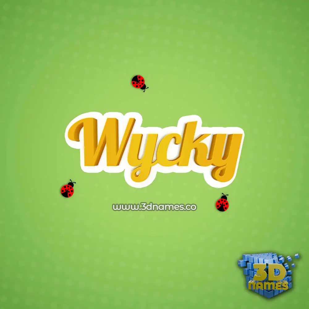 wycky in Ladybugs style - 3D name wallpaper