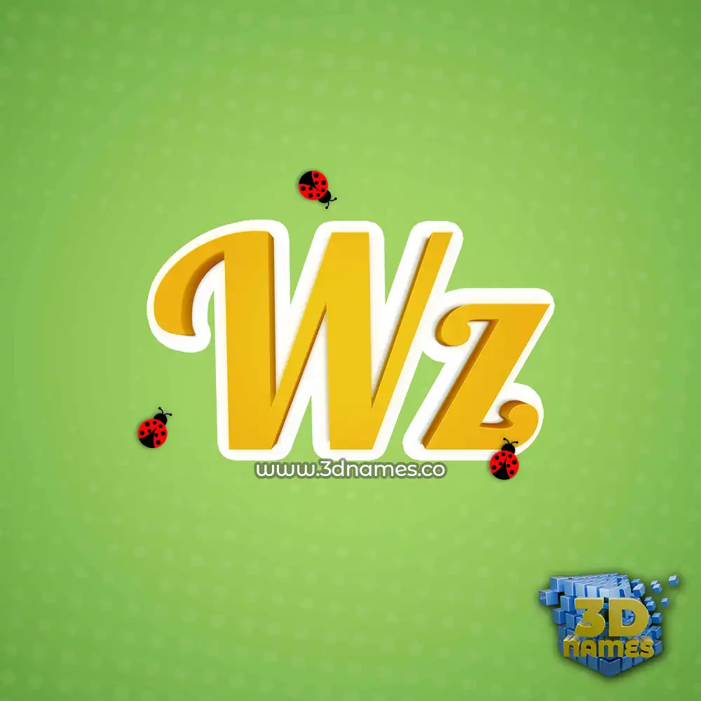 wz in Ladybugs style - 3D name wallpaper