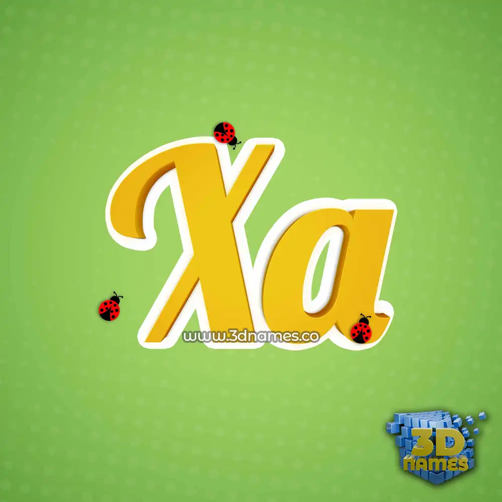 xa in Ladybugs style - 3D name wallpaper