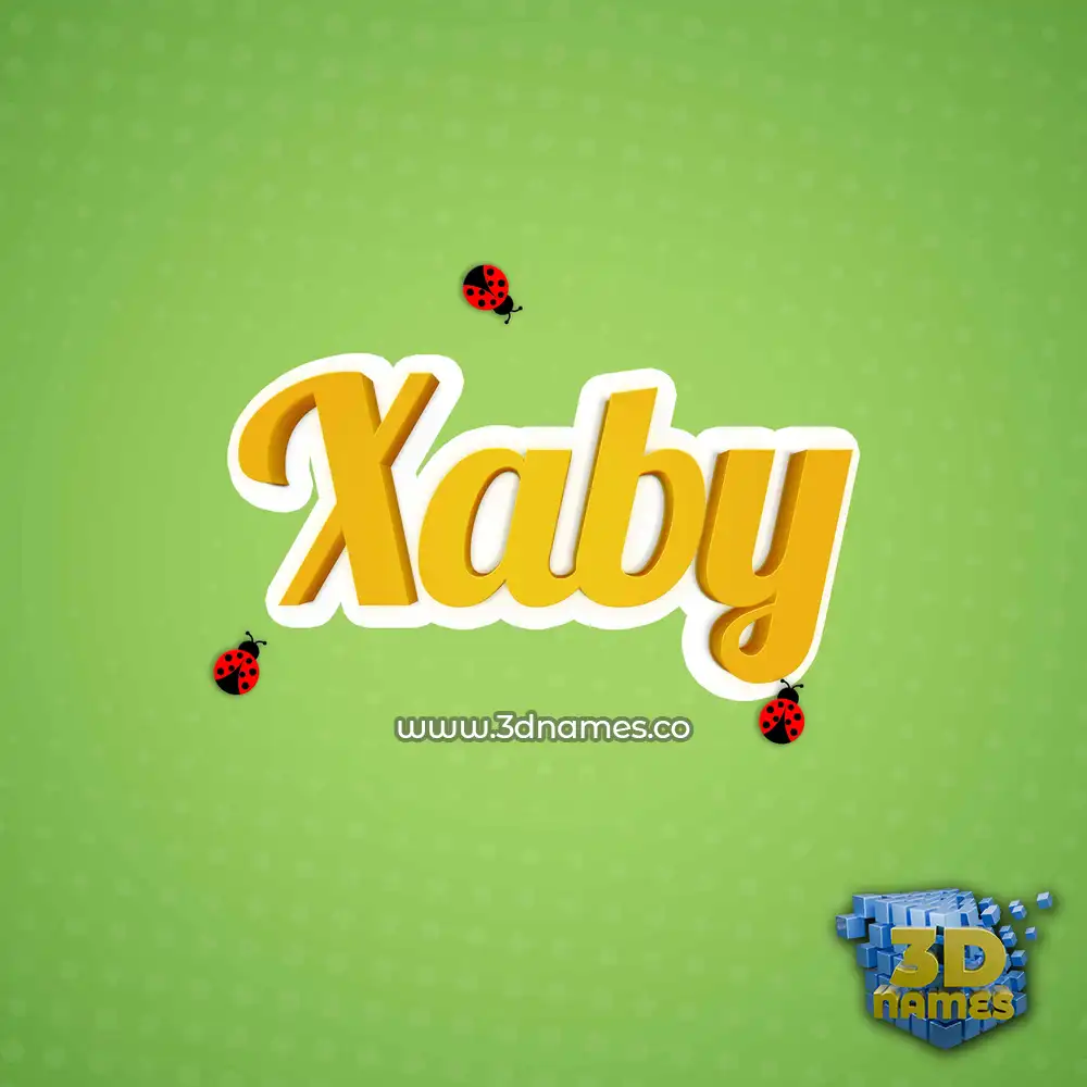 xaby in Ladybugs style - 3D name wallpaper