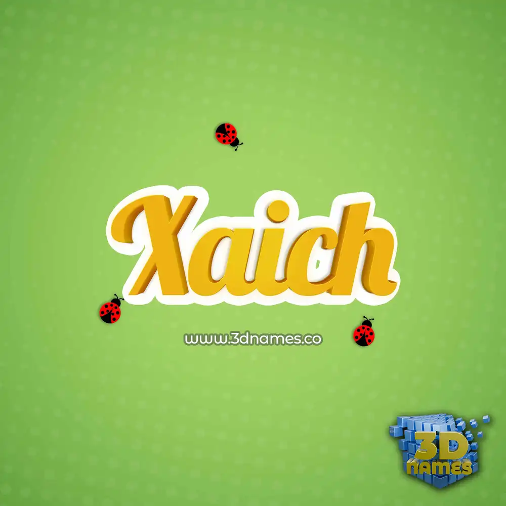 xaich in Ladybugs style - 3D name wallpaper