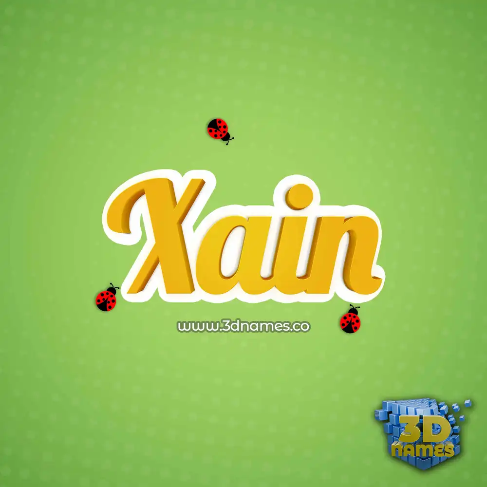 xain in Ladybugs style - 3D name wallpaper