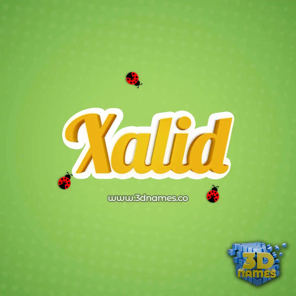 xalid in Ladybugs style - 3D name wallpaper
