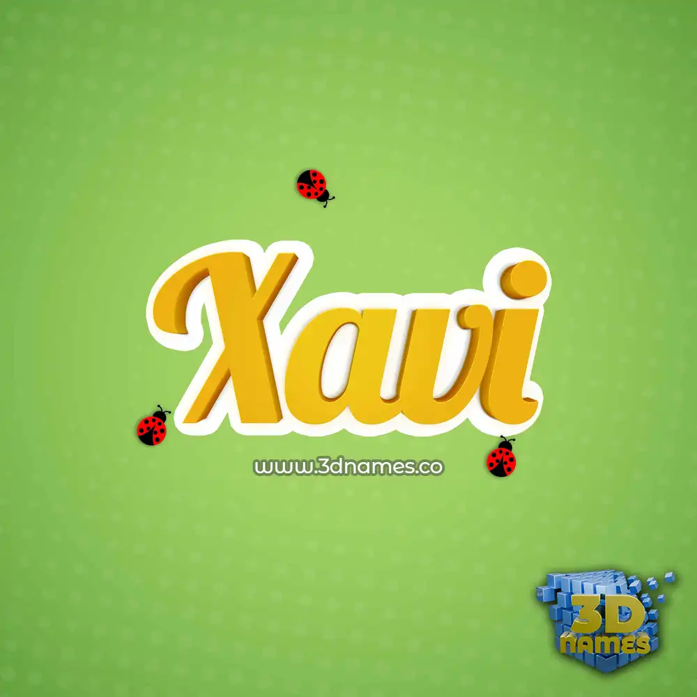 xavi in Ladybugs style - 3D name wallpaper