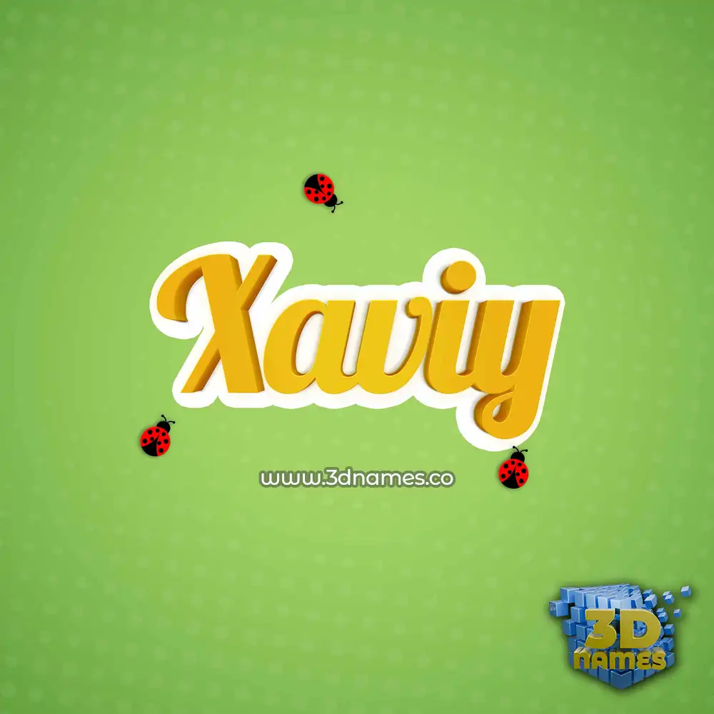 xaviy in Ladybugs style - 3D name wallpaper