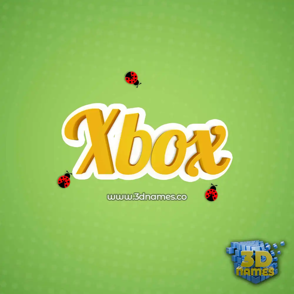 xbox in Ladybugs style - 3D name wallpaper