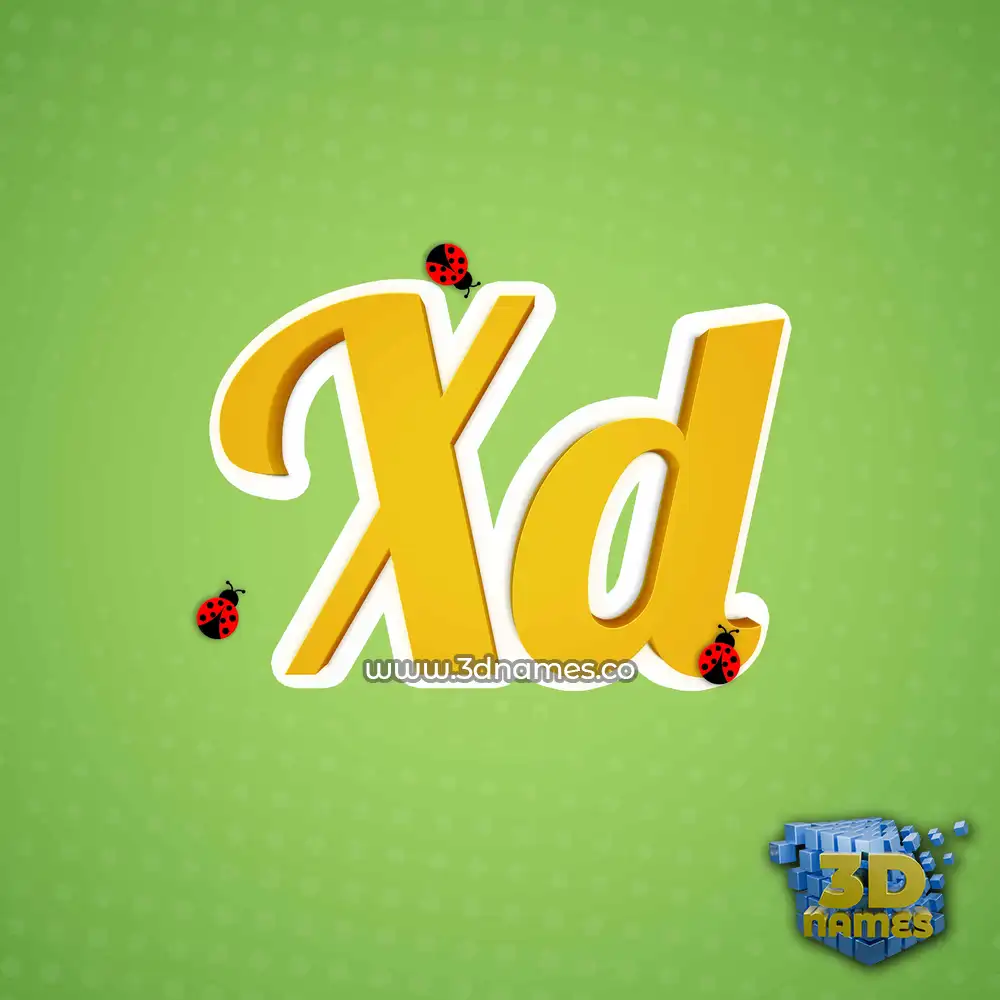 xd in Ladybugs style - 3D name wallpaper