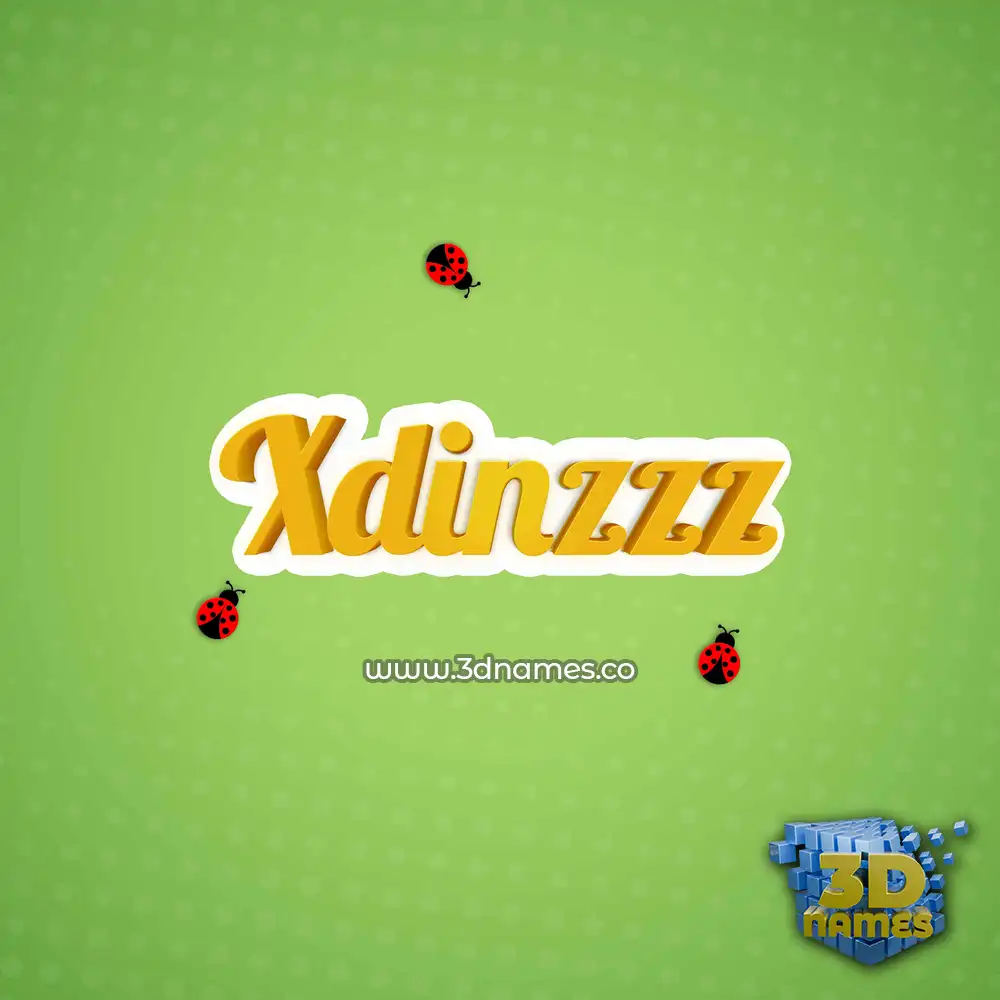 xdinzzz in Ladybugs style - 3D name wallpaper