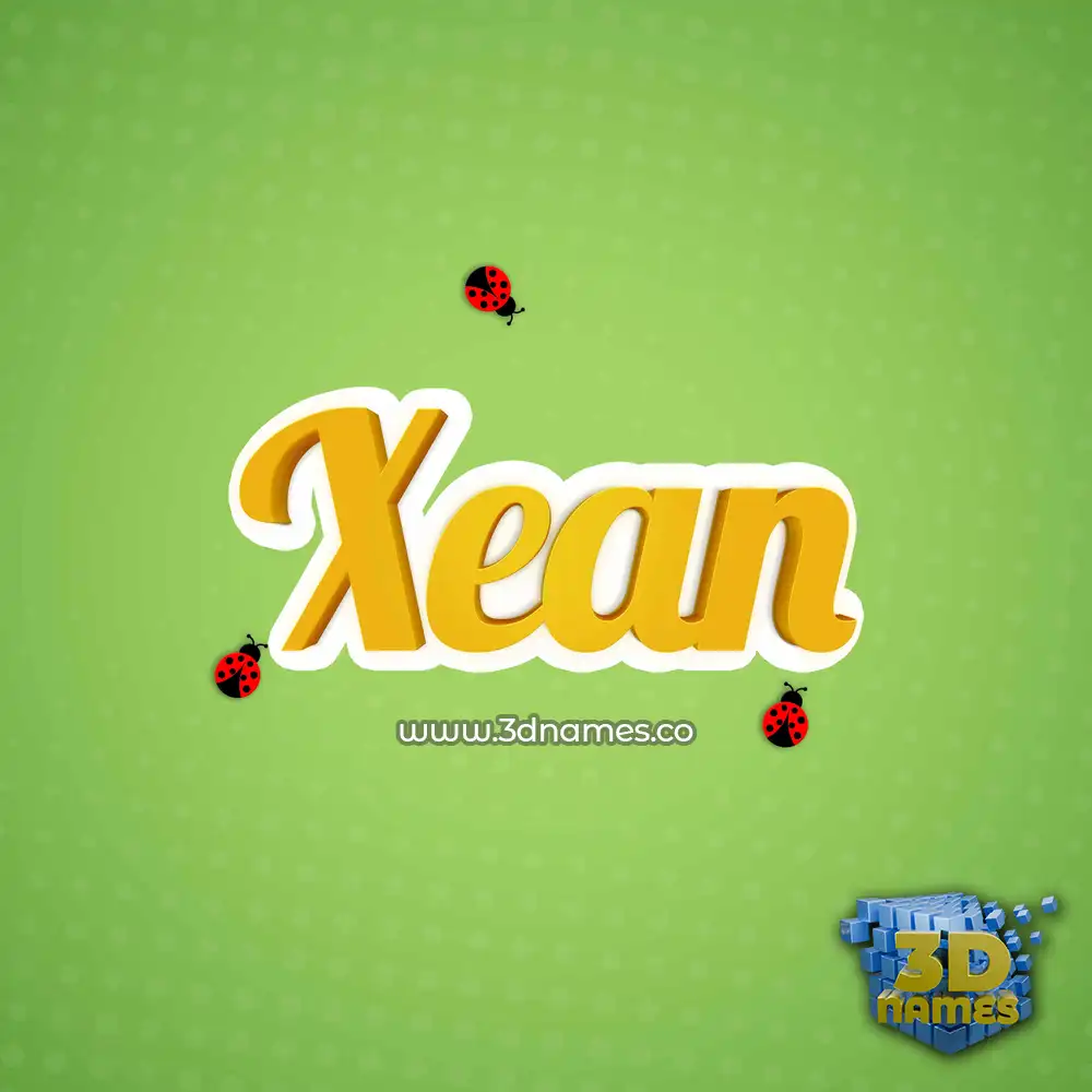 xean in Ladybugs style - 3D name wallpaper