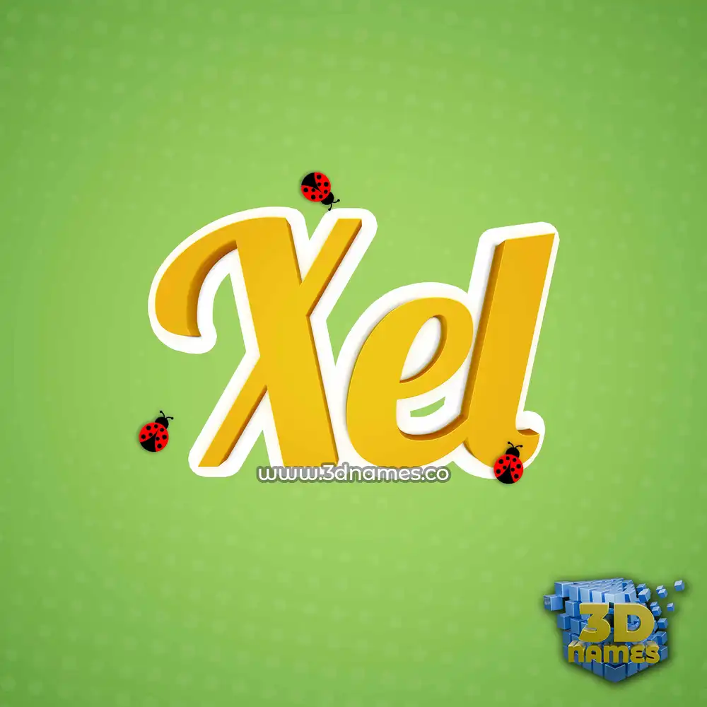 xel in Ladybugs style - 3D name wallpaper
